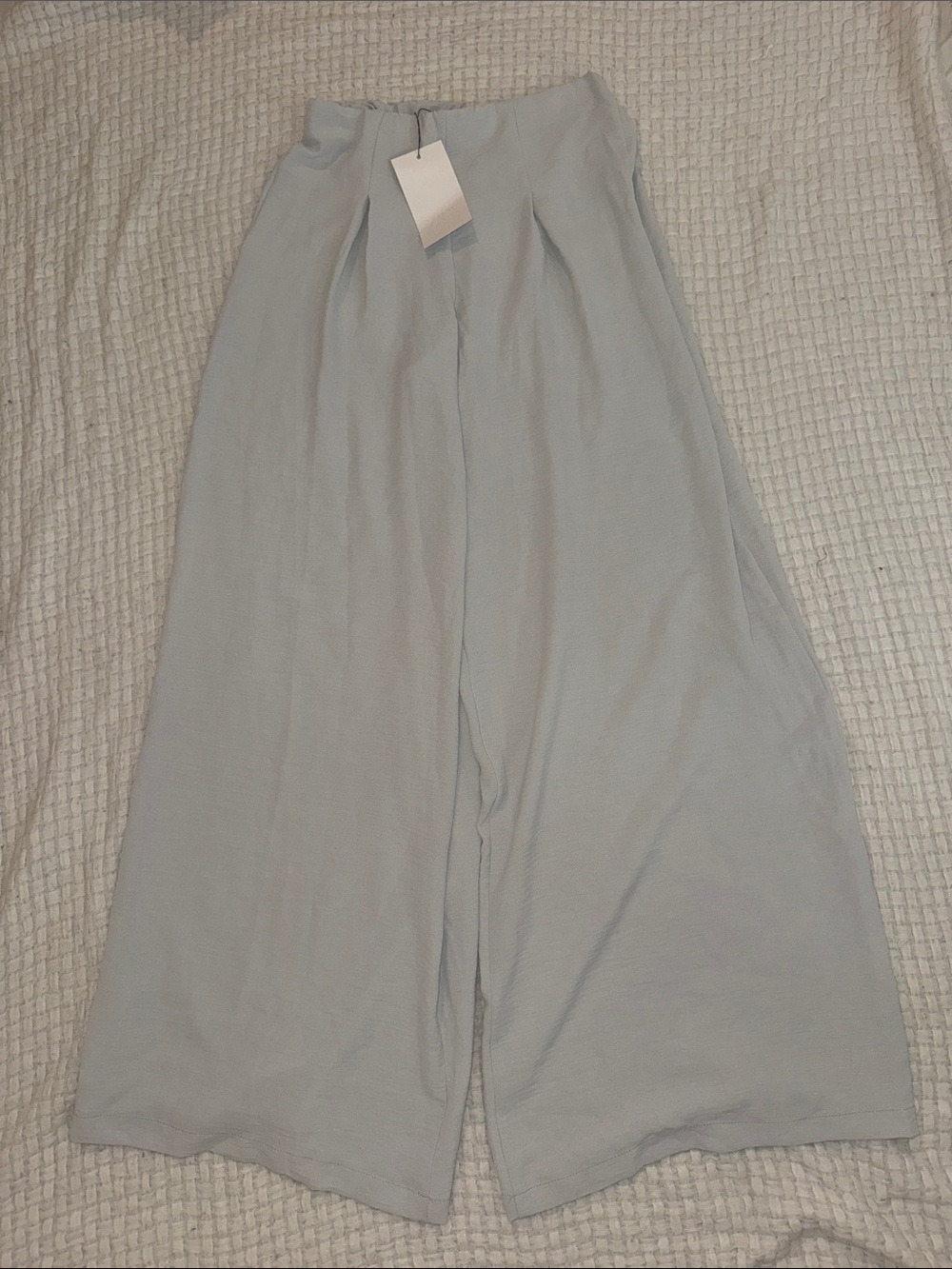 Zara Wide Leg Linen Pants Light Grey NWT